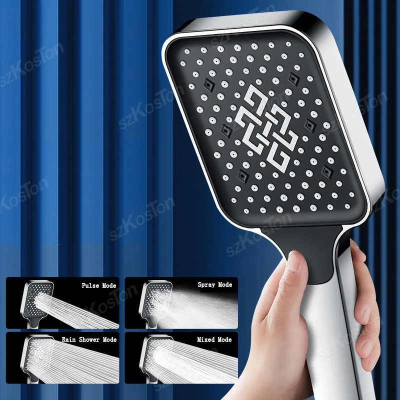 Description Picture 2 of itemHigh Pressure Handheld Bathroom Shower Head 4 Modes Water Saving Showerhead Pressurized Bathroom Rain Shower Mixer Accessories