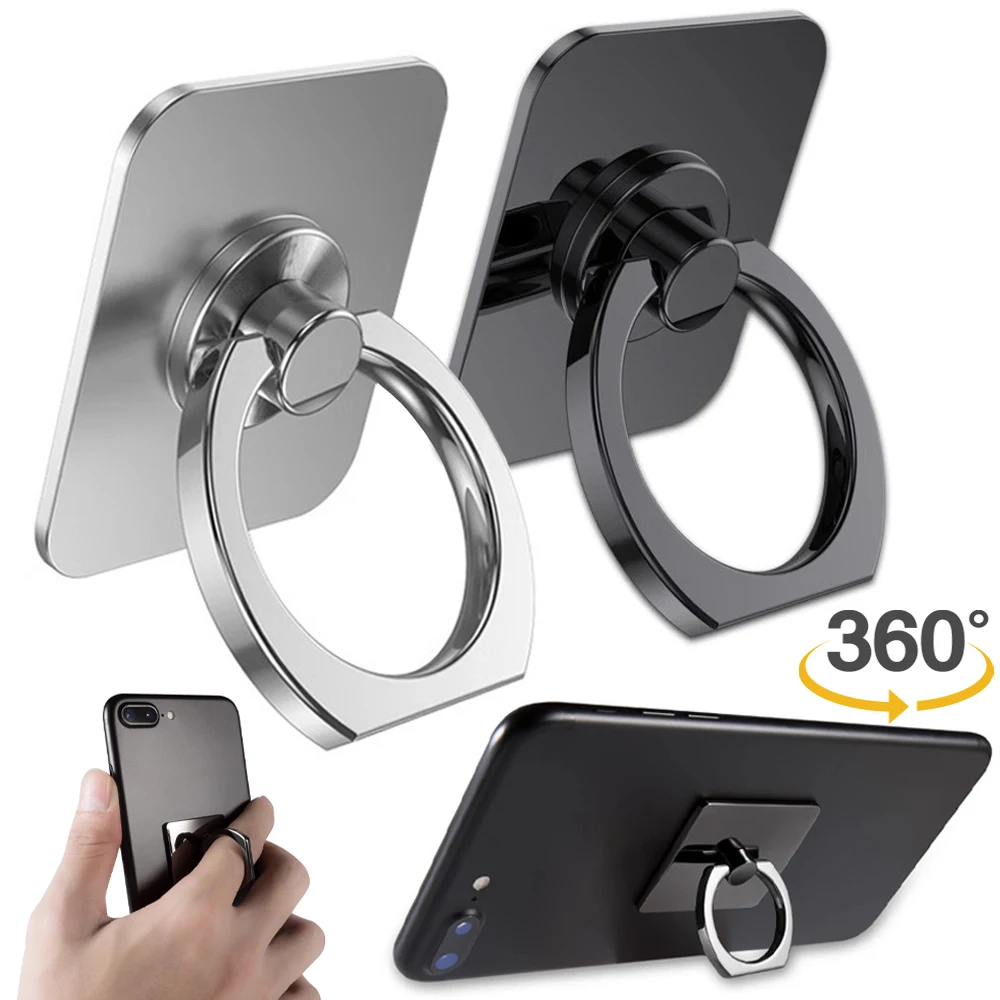 Elegant 360° Rotatable Zinc Alloy Phone Ring Holder and Stand