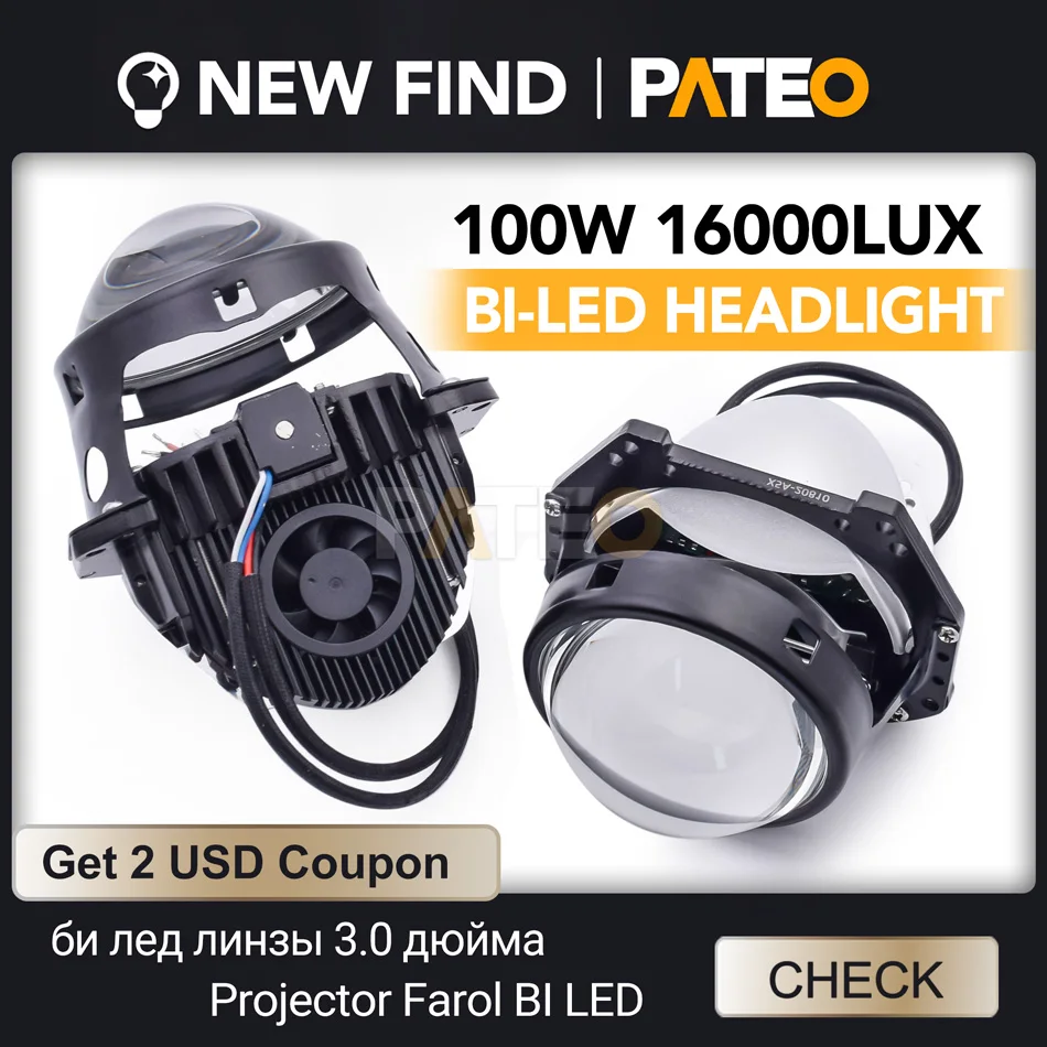 

Bi Led Projector Lenses 3 inch Headlight Module 100W 16000LUX 6000K D19T For Hella 3R G5 High Low Car Headlamp Retrofit Styling
