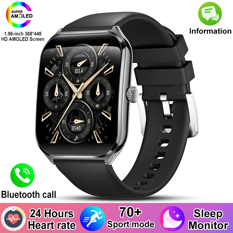 BOXUXING Smart Watch for OPPO AMOLED HD Screen Bluetooth Call Heart Rate
