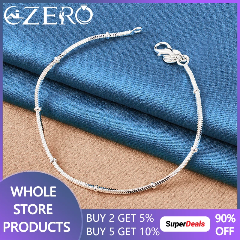 

ALIZERO 925 Sterling Silver 1.7mm Snake Chain Bracelet For Women Fashion Charms Wedding Engagement Party Jewelry Gifts