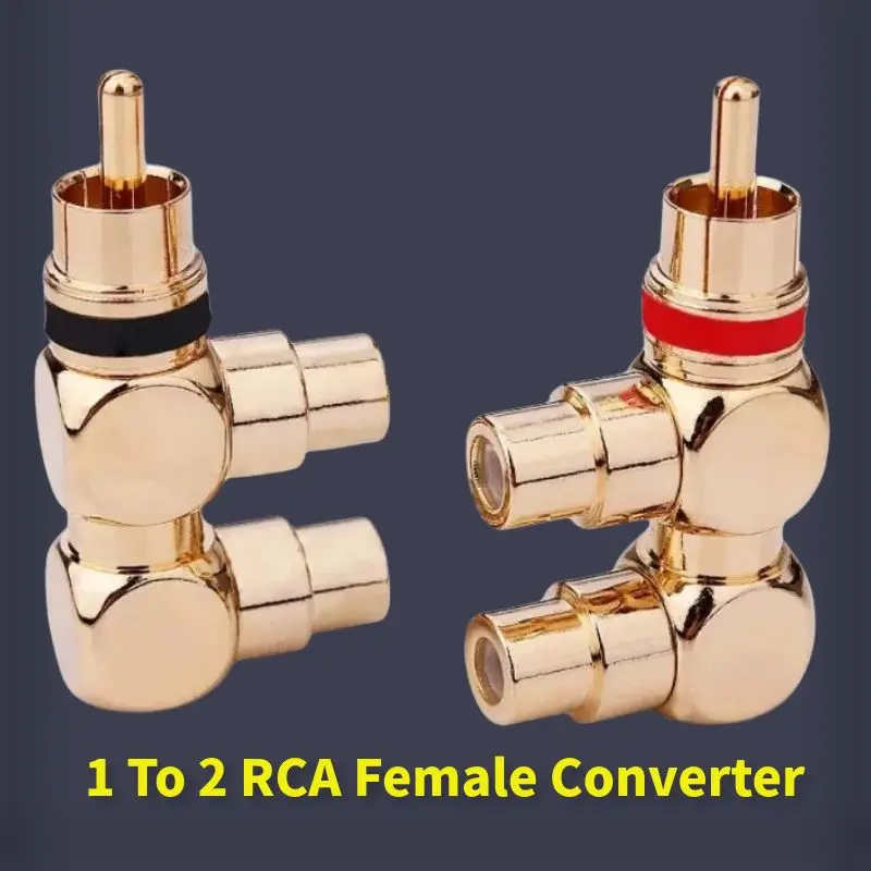 Adattatore Splitter Audio Connettore Rca Convertitore Da 1 Maschio A 2 Femmina Presa Tipo F Per Cavo Video Av Elettronica Di Consumo