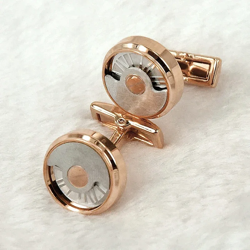 Luxury High Quality CT Circular Clock Four Colors Cuff Links Detail Business Suit Shirts CuffLinks Classic Buttons Box Set