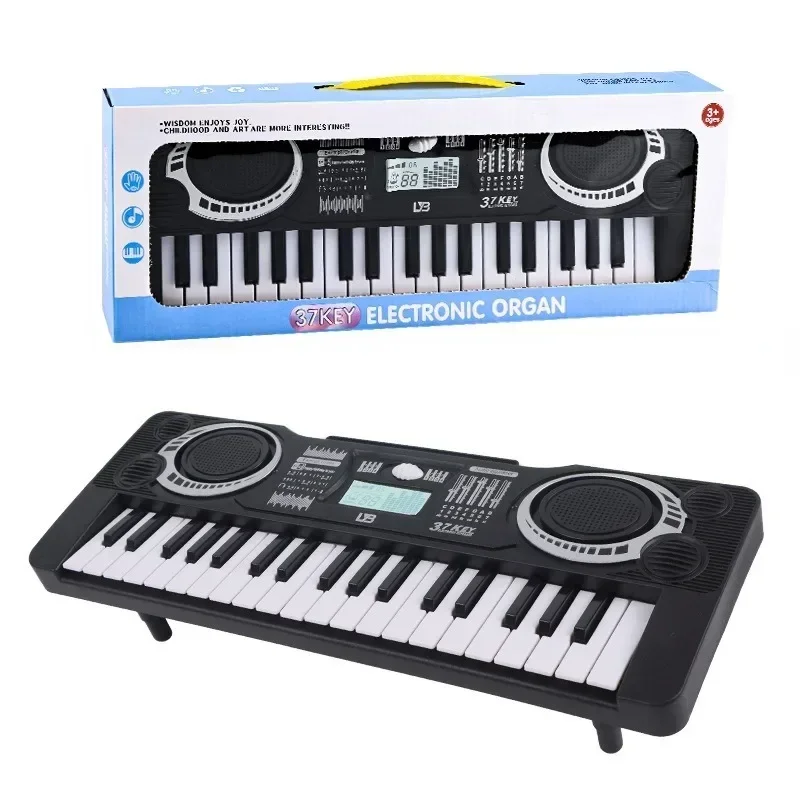 37 Keys USB Electronic Organ Kids Electric Piano Black Digital Music Electronic Keyboard Stereo Beginner Instrument Gift