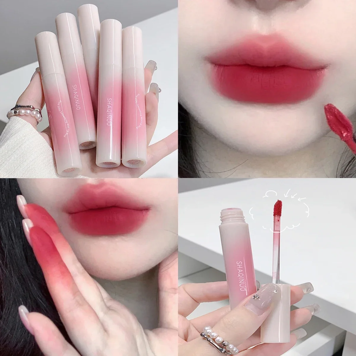 Waterproof Velvet Matte Nude Lip Mud Lasting Antiaderente Cup Nude Red Lipgloss Liquid Lipstick Make-Up Per Le Donne Korea Cosmetics