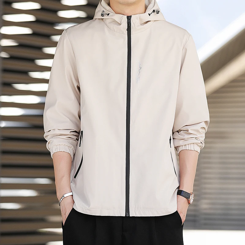 Jacket Male Khaki Size M To 5XL Waxed Canvas Cotton Military Light Casual Work Coats Clothing