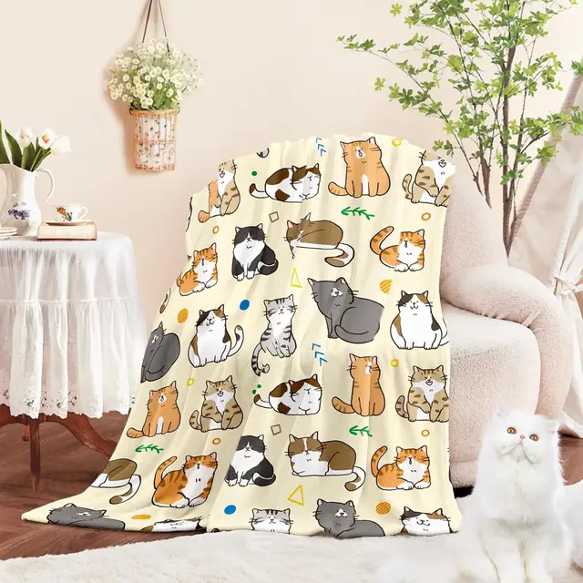 VIKAMA Cat Children's Blanket, Suitable For Girls And Boys, Soft Plush Flannel Animal Bed Blanket, Plush Cute Birthday Gift VIKAMA Cat Children's Blanket, Suitable For Girls And Boys, Soft Plush Flannel Animal Bed Blanket, Plush Cute Birthday Gift