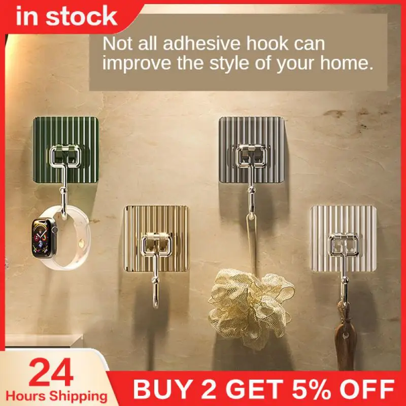 Acrylic Wall Hook Self-Adhesive Kitchen Bathroom Luxury Storage Holder Towel Key Strong Bearing Capacity Multi-Purpose Hooks