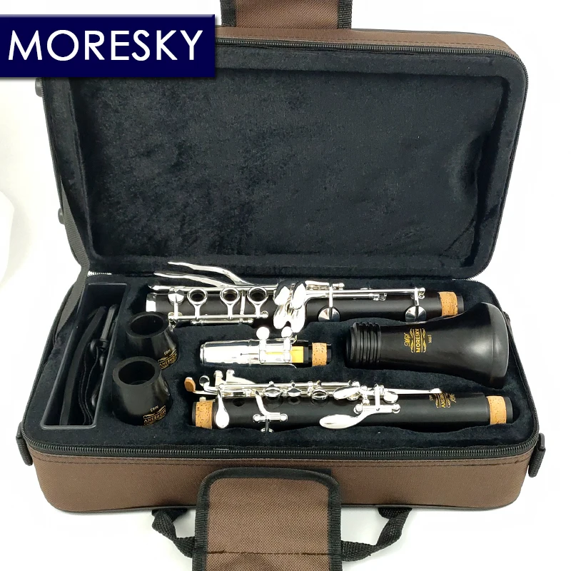 Clarinet Woodwind Instrument MORESKY Clarinet Bb Wood Ebony Silver Plated 18 Keys Grenadilla Sib Klarnet M65 clarinet woodwind instrument clarinet and saxophone accessories