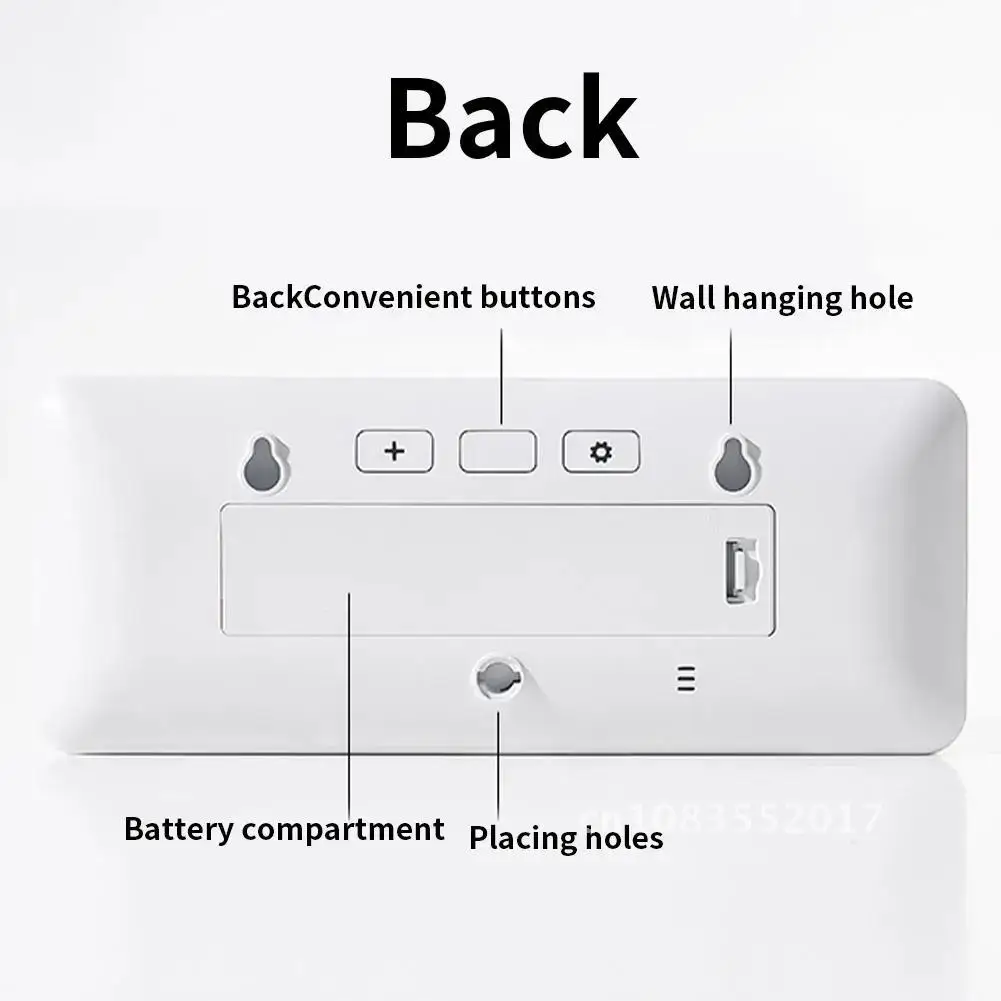 Digital Wall Clock Electronic Wall Mounted LCD Disply Clocks Multifunctional Temperature and Humidity Alarm Clock