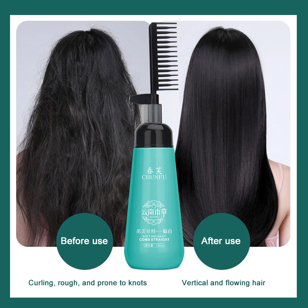 Hair Straightening Cream And Comb Set Repair Hair Frizz Beautiful Protein Smooth Care Multifunctional creme para cabelos