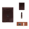 RFID Protection Carbon Fiber Men's Leather Money Clip Wallet With A Metal Clamp Credit Card Slots ID Cash Holder Small Purse 4