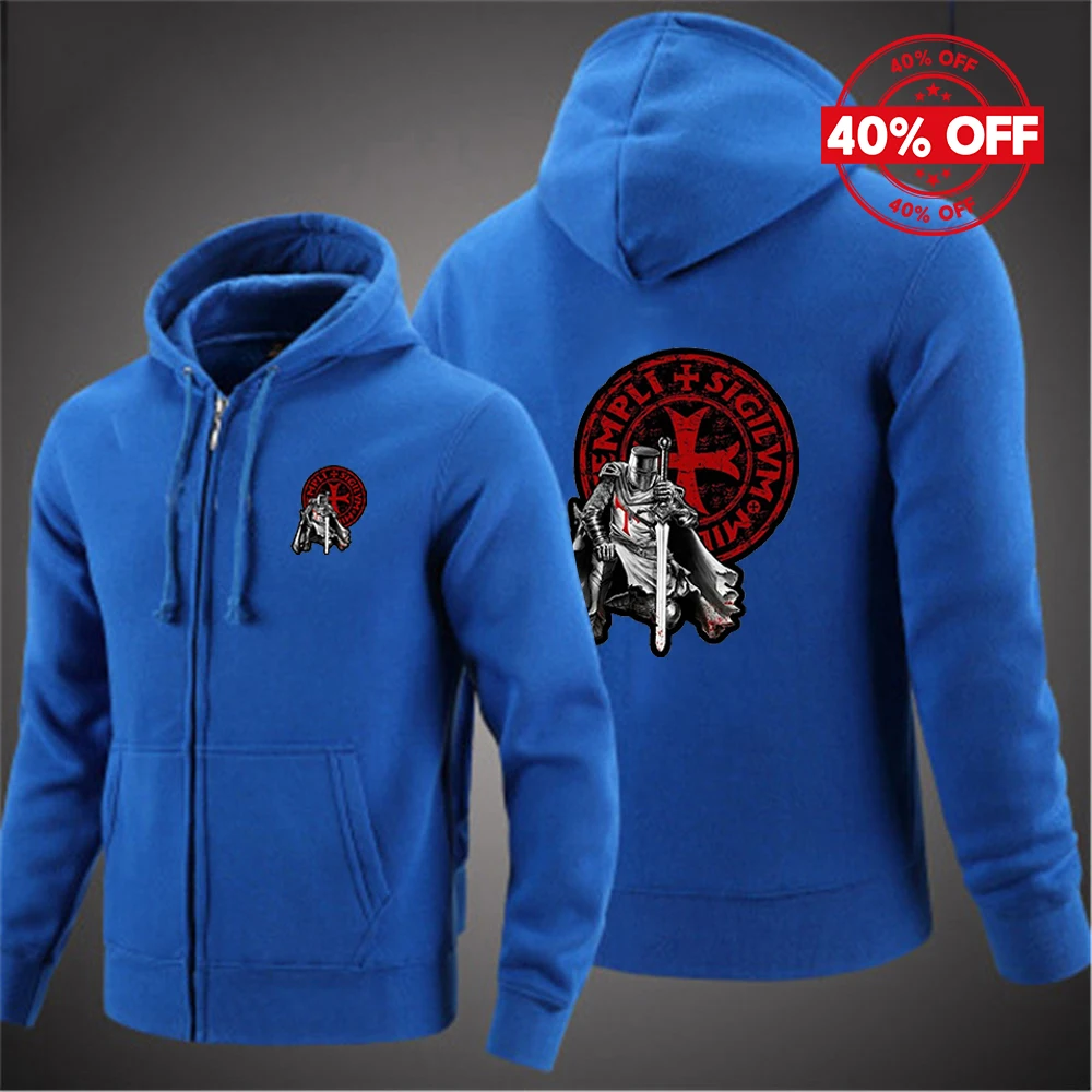 Mens Custom Hoodies Knights Templar Pattern Casual Coat