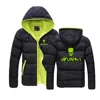 2024 Men's Autumn And Winter Gunki New Mens Casual Jacket Warm Print Zipper Hooded Cotton-Padded Brand High-Quality Clothes Coat 1