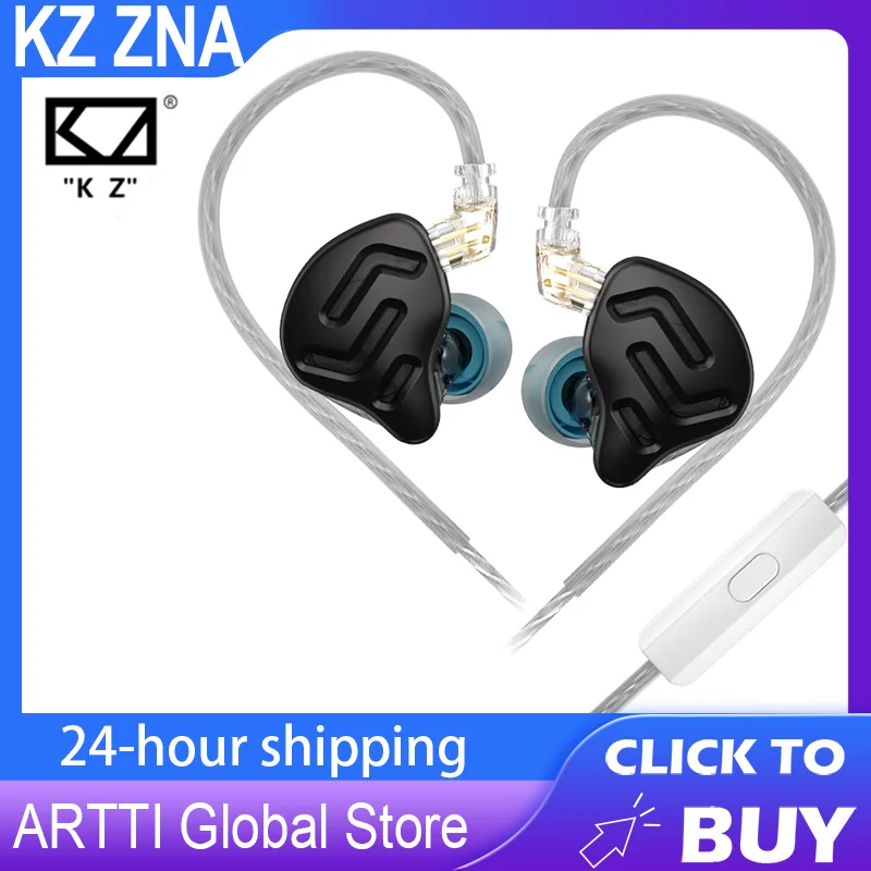 Kz Zna Hifi Iems 30095 Ba 12Mm Auricolari Dinamici A Doppia Cavità Magnetica In Auricolari Bass Monitor Cuffie Sportive Con Microfono