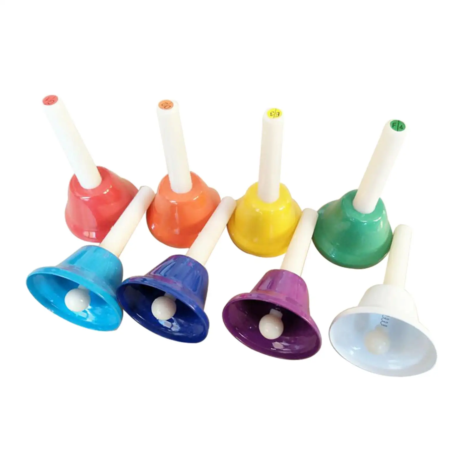 

8x Colorful Hand Percussion Bells Hand Bells Set for Toddlers Wedding Chorus