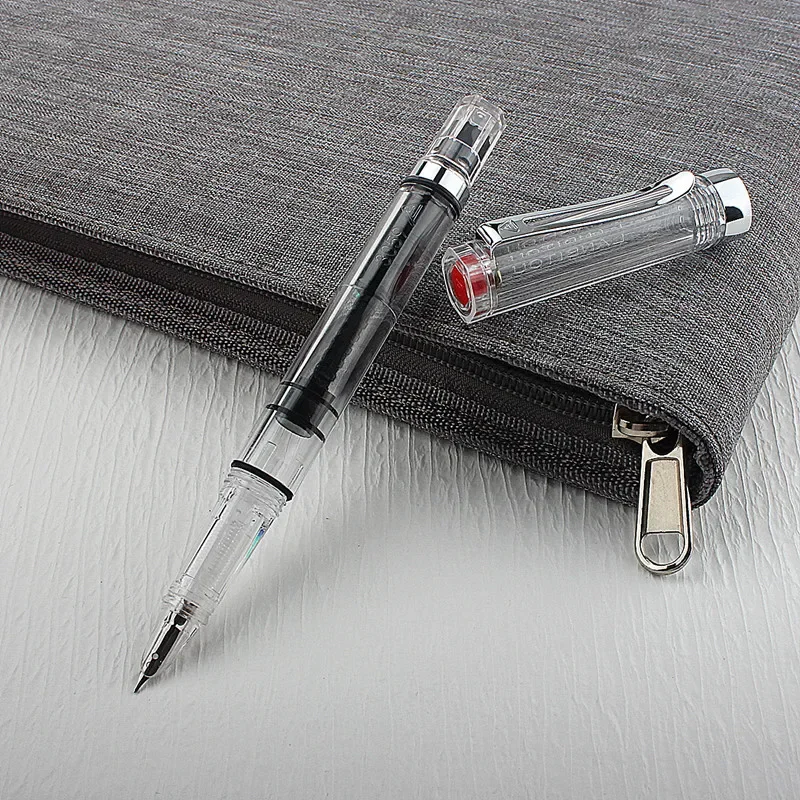 Fountain Pen 3059 Piston Vacuum Fountain Pen Resin Transparent EF/F Nib ink pen