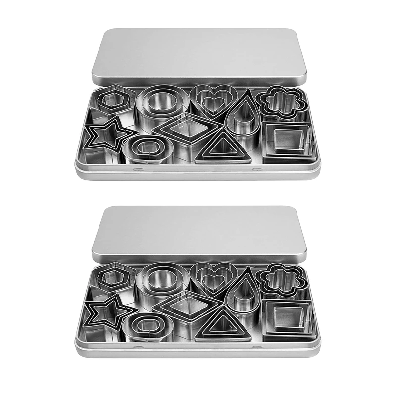 

60-Piece Stainless Steel Biscuit Mold Geometric Biscuit Cutting Mold Baking Tool Set