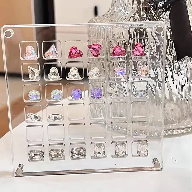 36/64/100 Grids Desk Organizer Acrylic Seashell Display Box with Magnets Starfishs Trinket Storage Case for Bead Nail Jewelry 3