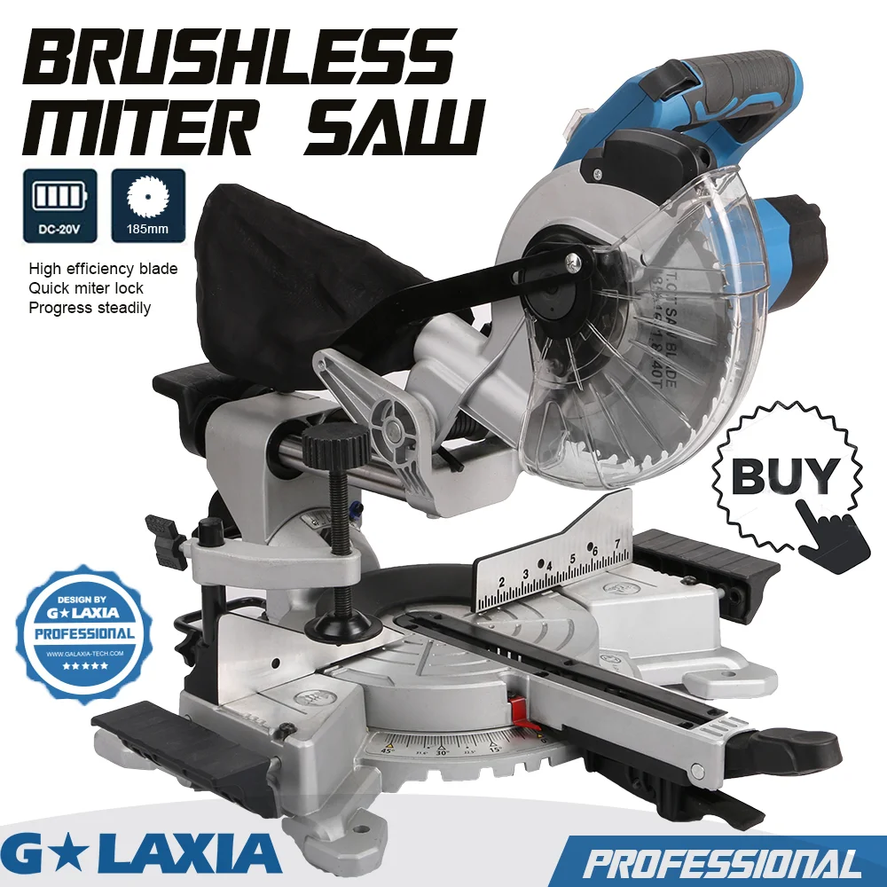 7-1/4 inch Miter Saw Brushless electric tools Metal Base Sliding Miter Saw with 0-45°angle&bevel adjustment Tool With Pull Rod 360° adjustment rotation tripod bracket base for laser level tripod connector 1 4 inch and 5 8 tripod turning pivoting base