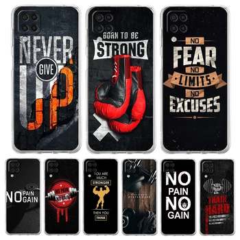 Custodia per telefono Fitness palestra Bodybuilding per Samsung Galaxy A32 A53 A52 A72 A13 A22 A51 A71 A41 A31 A21S 5G guscio trasparente