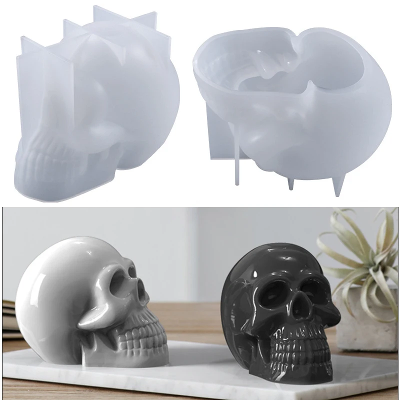 Stampi Per Candele Fantasma Halloween In Silicone 3D – 2 Pezzi Con Stoppini – Fai Da Te Cera E Sapone