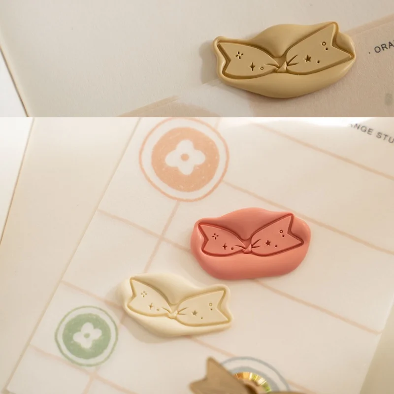 Diy Lacquer Seal Cute Cat Model Peripheral Spring New Relief Seal All Things Sealing Wax Collection Decoration Kid Birthday Gift