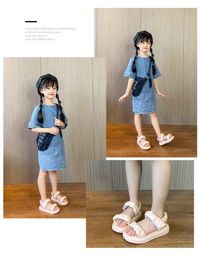 girls shoes Girls Sandals Fashion Baby Girl Kids Summer Sandals Children Sweet Summer Shoes Non-slip Soft Sole Casual Sports Sandals leather girl in boots
