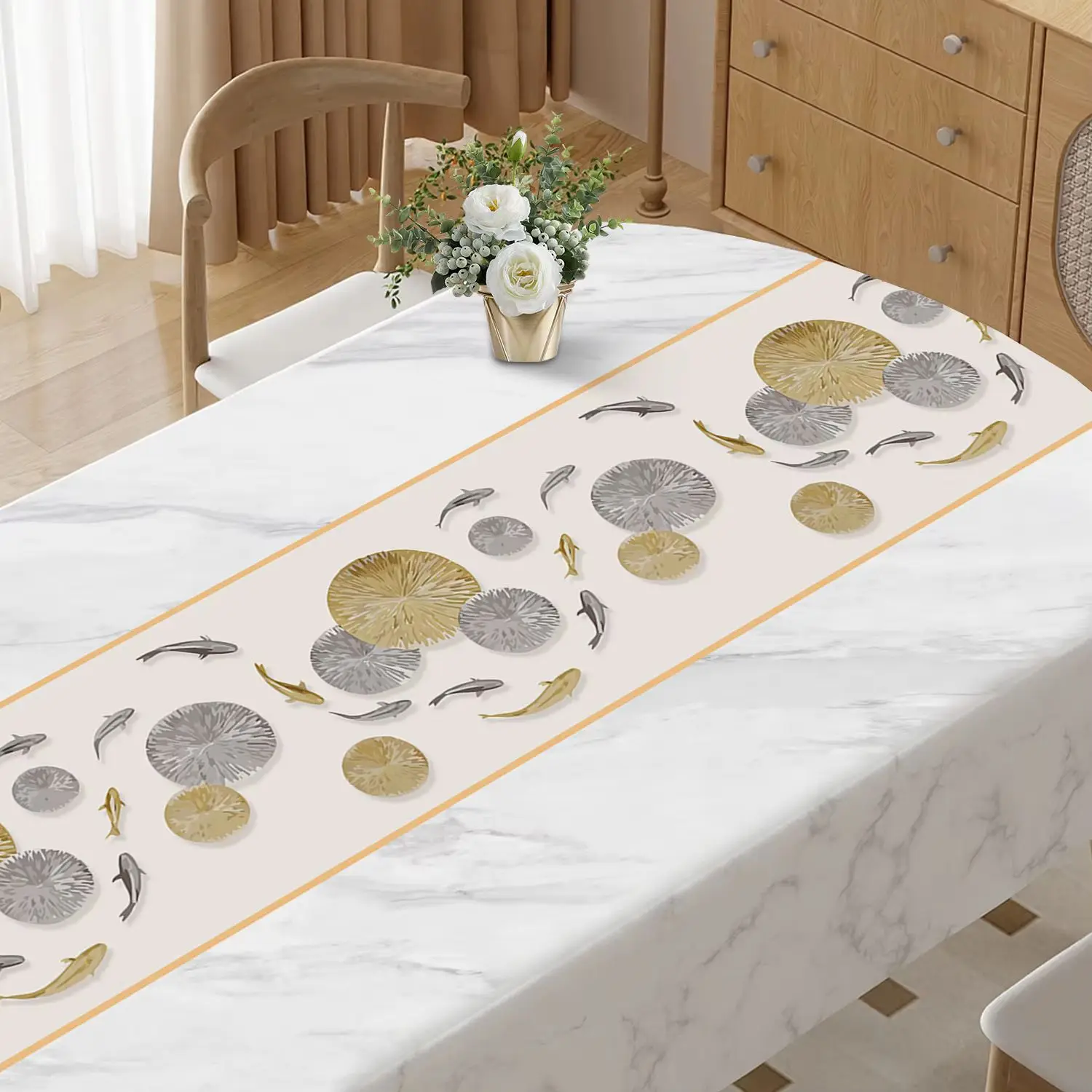 Oval Dining Tablecloth Waterproof Oil-Proof Heat-Resistant Home Use Tea Table Cover table cloth