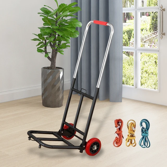Összecsukható Kézi Teherautó Dolly Állítható Fogantyú Kocsi Sima Gördülő Erős Otthoni Mozgó És Utazási Poggyász Kézműves - Image 5