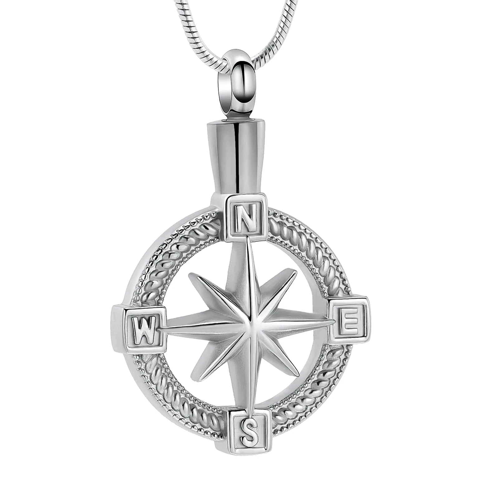 

Stainless Steel Compass Cremation Jewelry Pendant For Human Pet Memorial Urn Necklace Ashes Holder Keepsake GIfts Women Men