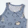4 Pcs Children's Four Seasons Cute Printed Vest Boy Casual Joker T-shirt Girl Fashion Bottoming T-shirt Multicolor Combination 3