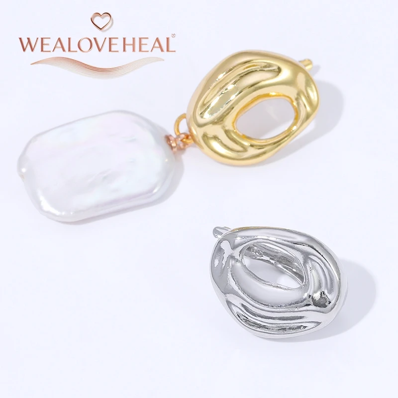 Unregelmäßige Ohrringhaken aus 18 Karat vergoldetem Messing mit Hebelrückseite, offene Schleifenfassung für DIY-Ohrring-Clips, Verschluss, Schmuckherstellung – Detail 21