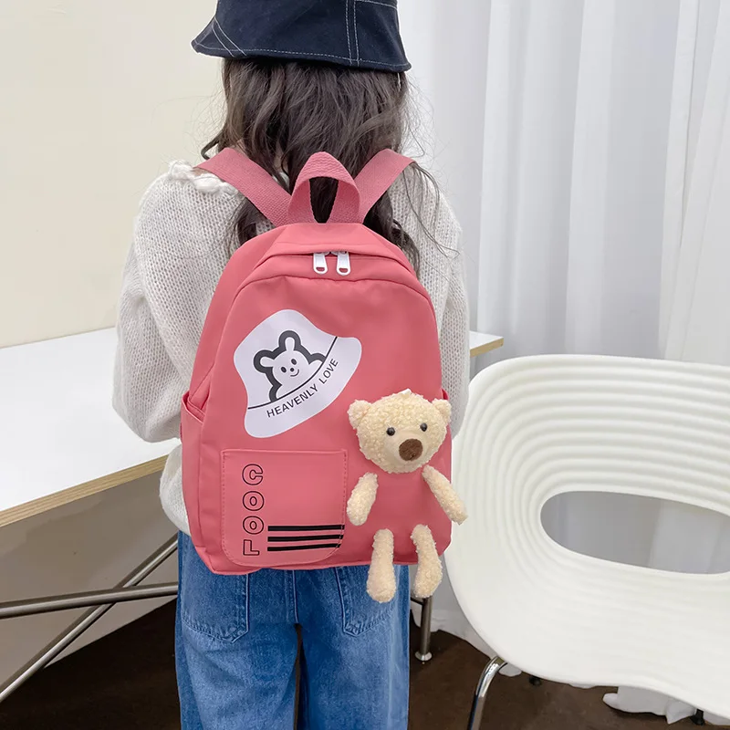 New Kindergarten Schoolbag Fashion Cute Cartoon Bear Backpack for Boys and Girls Casual Lightweight Backpacks Children Gift