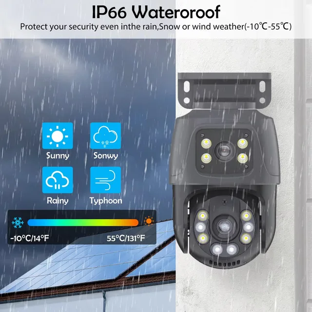 Gadinan PTZ Dual Screens Smart Wired POE IP Camera 6MP Dual Lens Tracking Motion Detection Two-way Audio CCTV Video Surveillance 5
