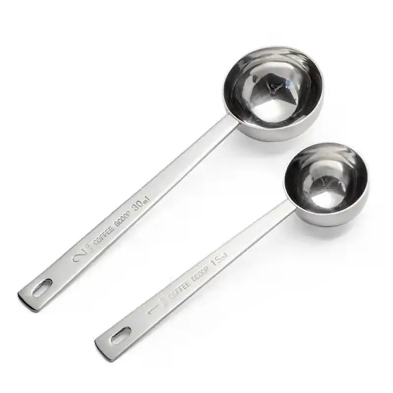StainlessSteelCoffeeScoopLongHandleTablespoonMeasuringToolsKitchenSugarScoopMilk