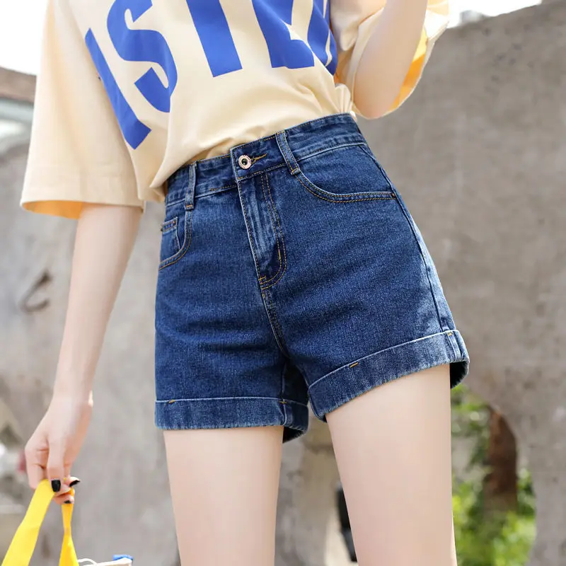 Short Pants for Woman To Wear Work Women's Shorts Denim High Waist Office Boxer Cargo Jeans Clothing Elasticty Clothes Summer XL