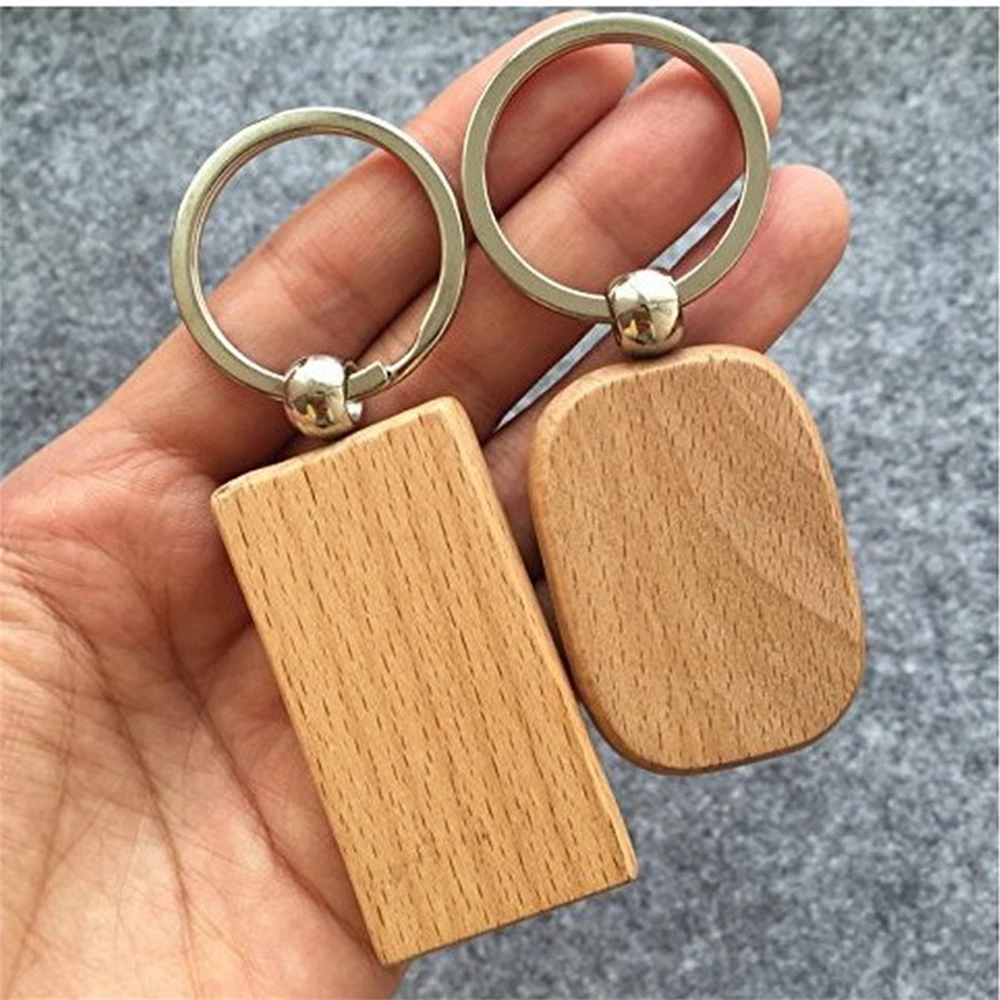 50 Pieces Blank Wooden Key Tag Key Engraving Blanks Unfinished Wood Keychain  Key Ring Key Tags For DIY Crafts - AliExpress
