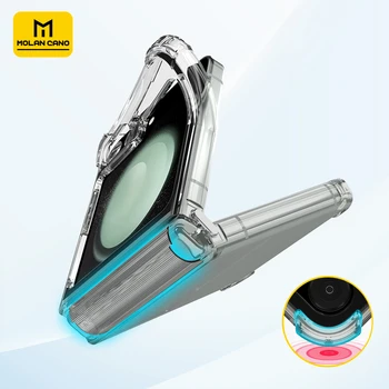 MOLANCANO Custodia protettiva trasparente per Samsung Galaxy Z Flip5 5G con cerniera Custodia morbida antiurto in silicone anti-giallo