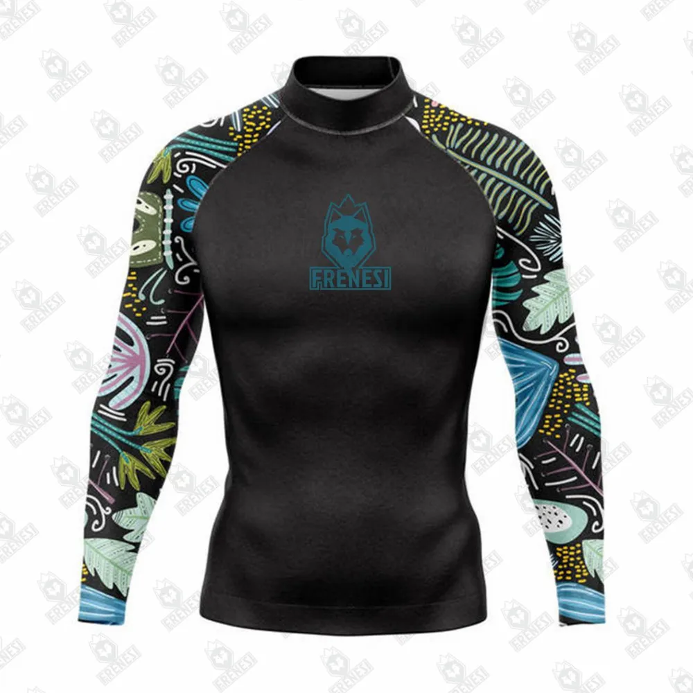 Sports Shirt Men Rashguard Men Long Sleeve Pro Surfing Shirt Sun Screen Surf Sweatshirt Rashguard UV Protection Swimwear Frenesi Surf Clothing