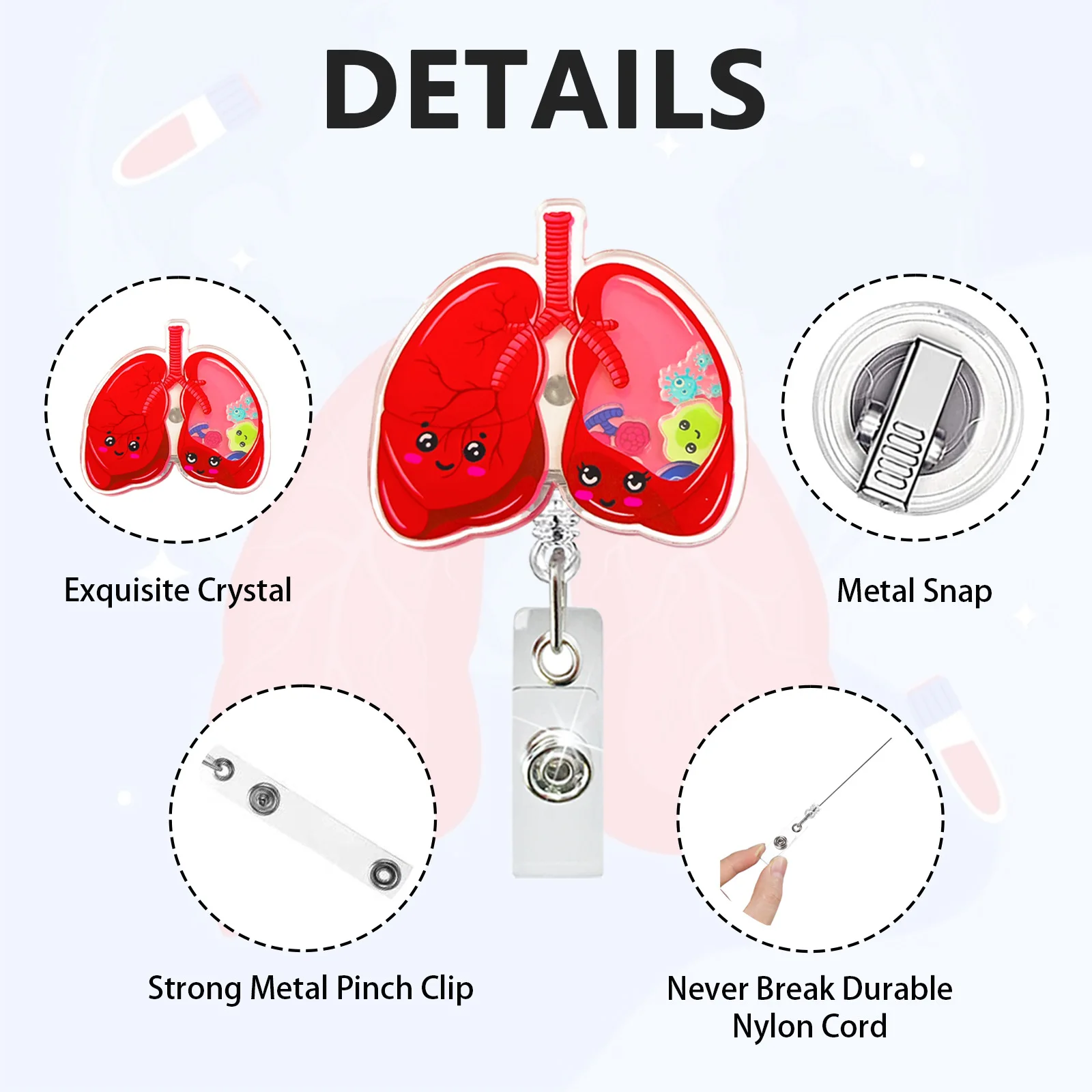 쉐이크-쉐이크 흐르는 모래 아크릴 배지 홀더 ID 카드 홀더 배지 릴 간호사 선물