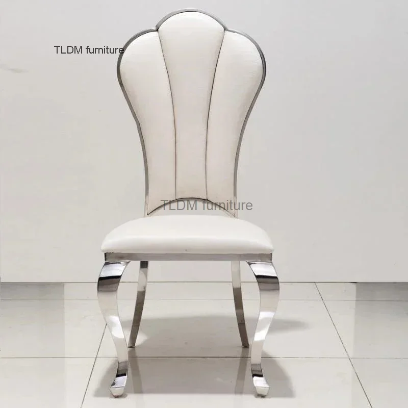 

European Backrest Dining Chairs Luxury Living Room Furniture Custom Leather Reception Chair Modern Restaurant Dining Chair U