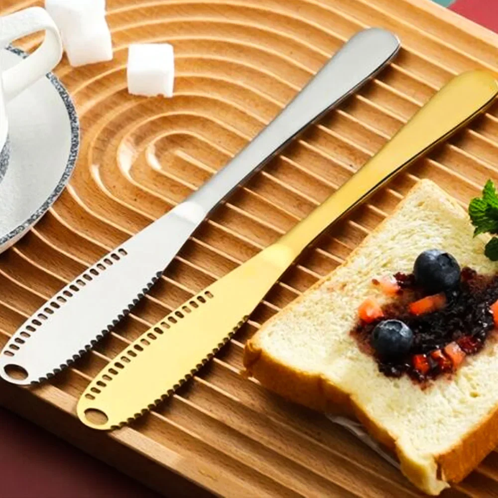 Stainless steel butter knife cheese butter perforated knife mini spatula bread jam knifes cheese butter knife
