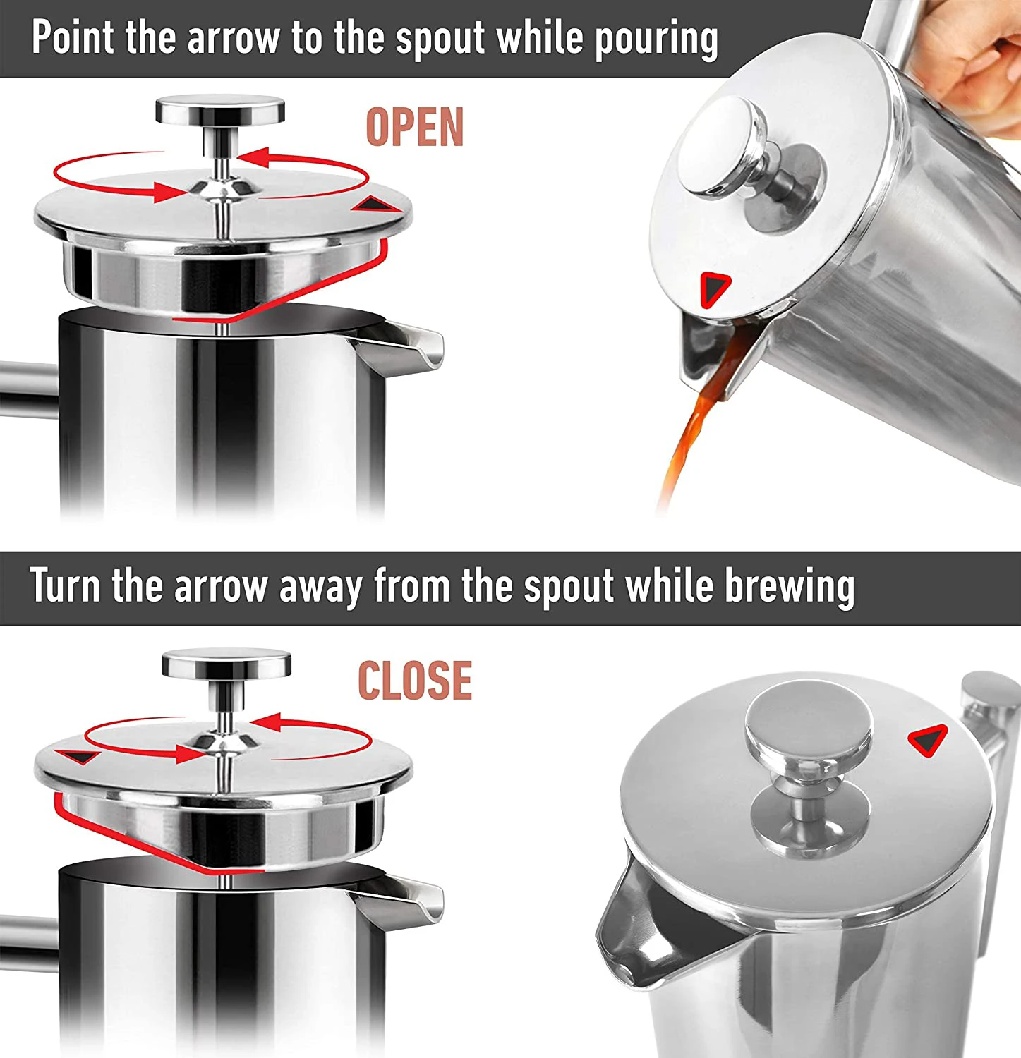 600ml Stainless Steel French Press 