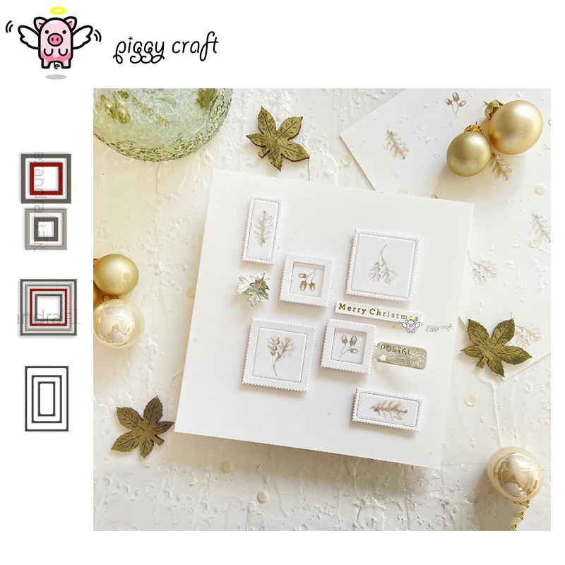 

Piggy Craft metal cutting dies cut die mold Wave edge frame Scrapbook paper craft knife mould blade punch stencils dies