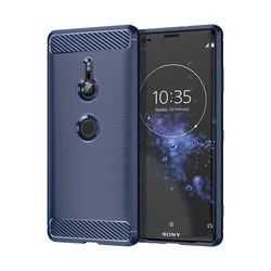 Carbon Fiber Texture Shockproof Protective TPU Case for Xperia XZ1  Compact (Blue)