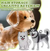 Hanging Pet Keychain Pendant Memorial Resin Cat/Dog Hair Storage Capsule Unique Keychain Novel Trendy Souvenir for Pet Lovers 3