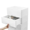 5 Drawer Storage Cabinet with Wheels,Plastic Drawers Dresser,5 Tier Storage Cabinet 4