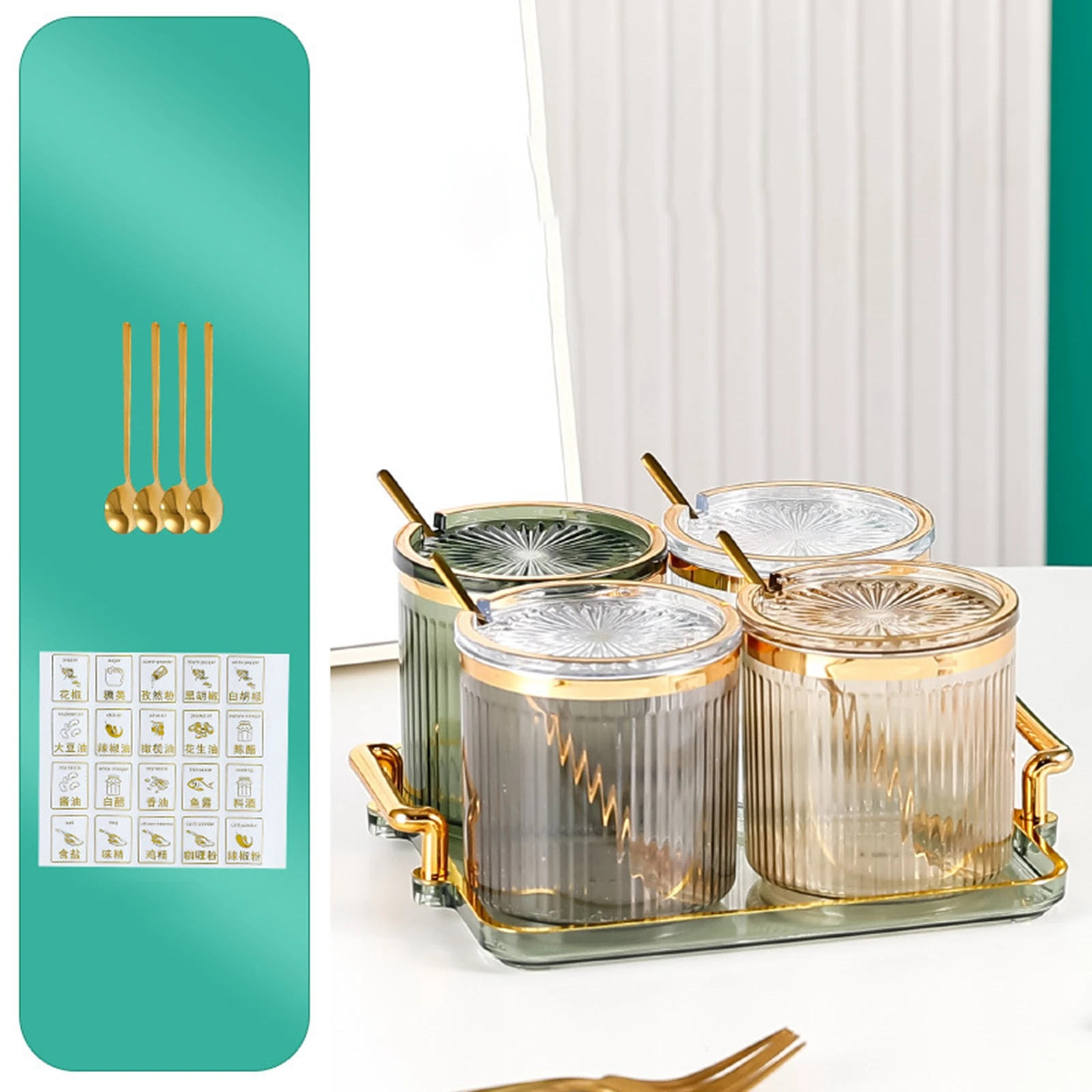 3/4pcs Spice Bottle with Lids Save Space Easy Clean Seasoning Bottle Set Salt Seasoning Organizer Kitchen Condiment Container