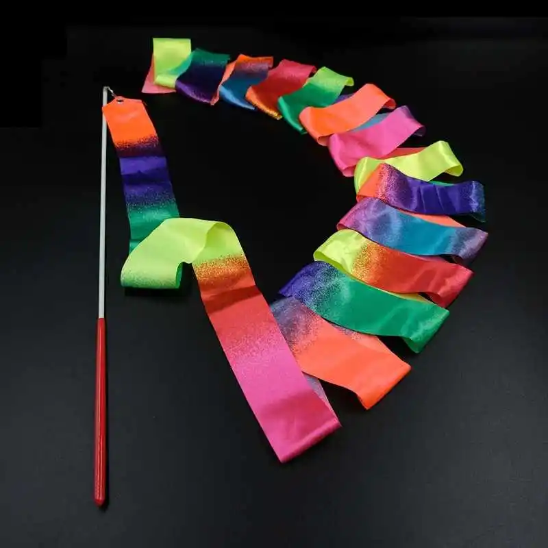 2/4/6 Meters Gymnastics Colorful Ribbons Art Gymnastics Dance Ribbon for Ballet Dancing Twirling Training Equipment